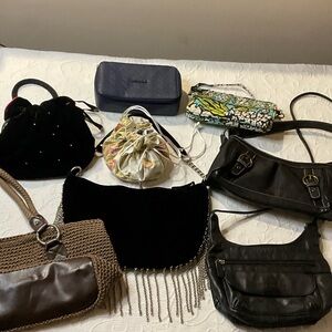 Vera Bradley Floral wrist wallet and Bundle of bags and jewelry holders 8 in all